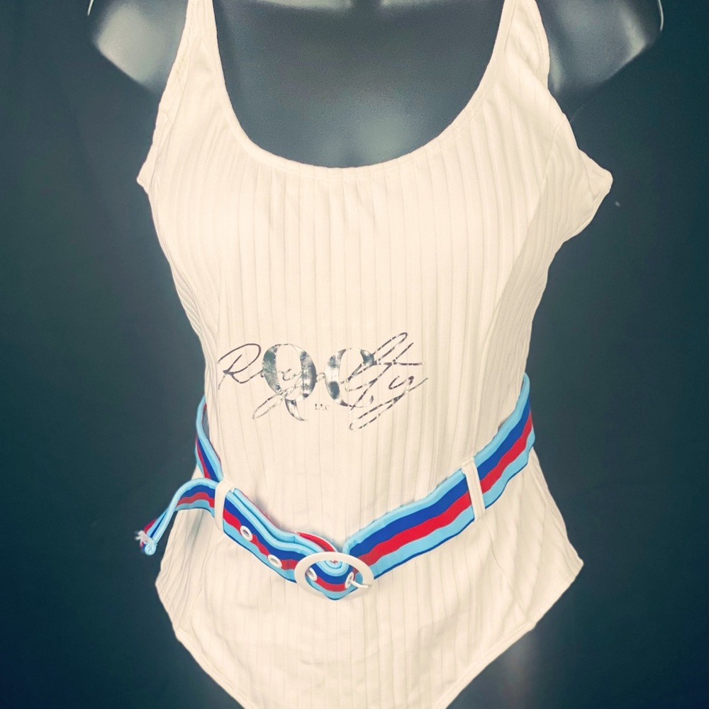 White one piece bathing suit